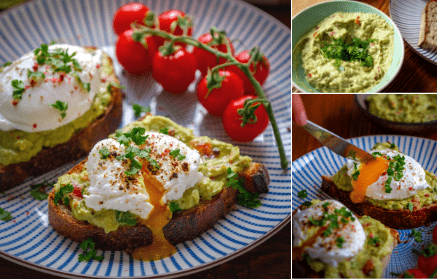 Rețetă fitness: Pâine cu pastă de avocado și ou poșat